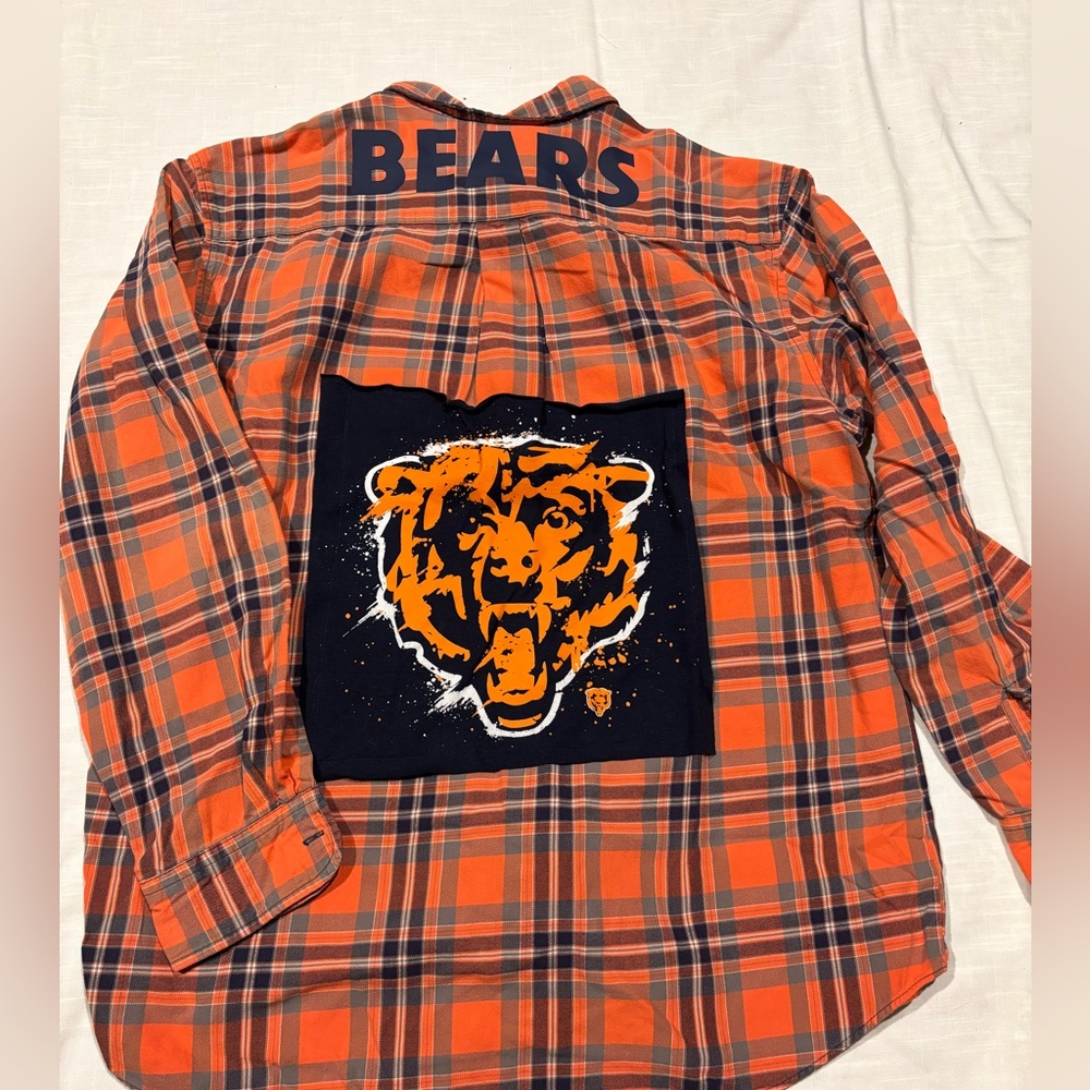 Bear themed one of a kind flannel